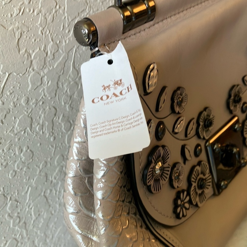 Coach: Grey Birch Willow Flower Drifter Handbag- Floral- Tea Rose Appliqué - Picture 3 of 16